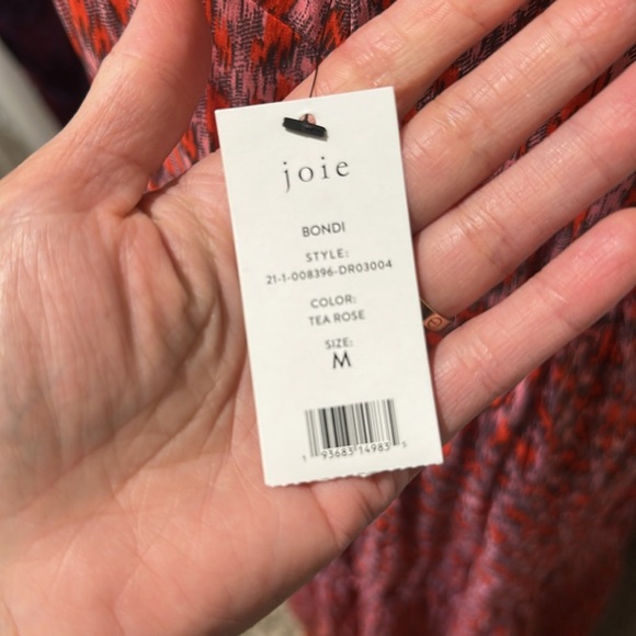 Nwt Joie Bondi Tiered Maxi Dress Red Pink Tea Rose Sleeveless V-Neck... - Picture 4 of 4